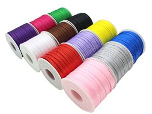 jesep 1/8″ soild satin ribbon boutique gift wrapping package ribbon, diy crafts, balloons, florists, showers ribbon assorted colors ribbon (pack of 12)
