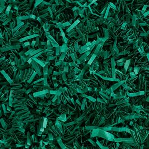 magicwater supply crinkle cut paper shred filler (1/2 lb) for gift wrapping & basket filling – forest green