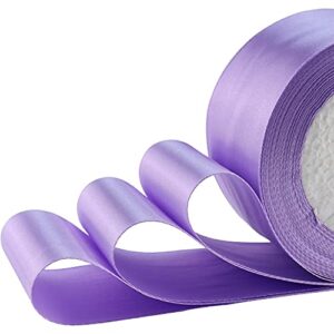 Nsilu 25 Yards 2 inches Wide Satin Ribbon Suitable for Wedding, Party and Gift Box Packaging Ribbon (Light Purple)