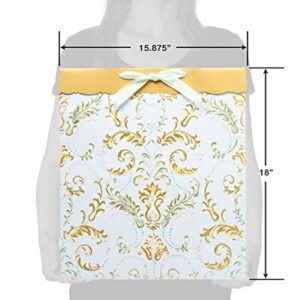 Papyrus 18" Jumbo Gift Bag with Tissue Paper (White and Gold) for Weddings, Birthdays, Bridal Showers, 50th Anniversary and All Occasions (1 Bag, 4-Sheets)