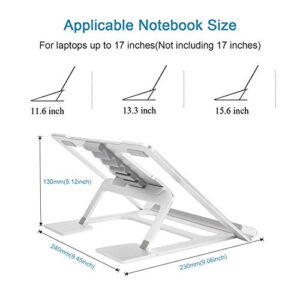 Coomaxx Adjustable Laptop Stand for Desk, Ergonomic Aluminum Computer Stand, Riser Notebook Holder Stand Compatible for MacBook, Air, Pro, Dell XPS, HP, Samsung, Lenovo More 10-17" Laptops(Silver)