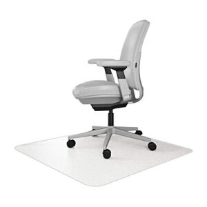 resilia office desk chair mat – for low pile carpet (with grippers) clear, 30 inches x 48 inches, made in the usa