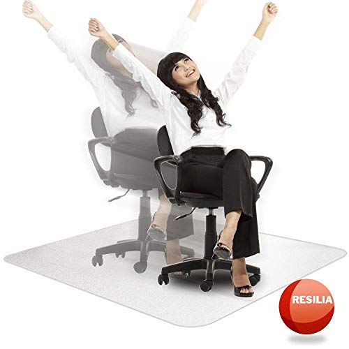 Resilia Office Desk Chair Mat - for Low Pile Carpet (with Grippers) Clear, 30 Inches x 48 Inches, Made in The USA