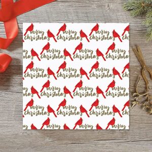 Christmas Cardinals Jumbo Rolled Gift Wrap - 1 Giant Roll, 23 Inches Wide by 32 feet Long, Heavyweight, Tear-Resistant, Holiday Wrapping Paper