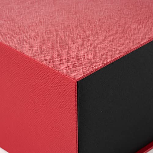 AimtoHome Gift Box 13.4x10x5 Inches,Red Black Gift Box with Lid,Collapsible Bridesmaid Groomsmen Proposal Box with Magnetic,Gift Boxes for Presents,Valentines day Wedding Christmas Birthdays Gift Packging(Pack of 3)