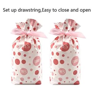 DKAOVH Plastic Drawstring Gift Bags, Candy Bags, Treat Bags, Cookie Bags, Party Favor Gift Wrapping(30 Pack)