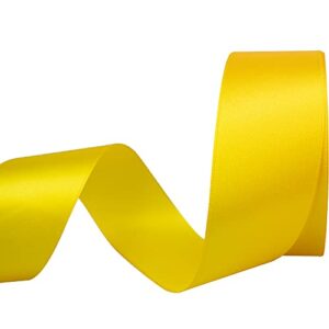 nsilu 25 yards 1-1/2 inches wide satin ribbon suitable for wedding, party and gift box packaging ribbon (yellow, 1-1/2″)