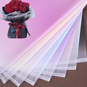 oukeyi 40 counts /8colors matte paper flower frosted paper translucent waterproof floral wrapping paper，florist bouquet supplies,diy crafts,gift packaging or gift box packagingpaper 22.8×22.8inch