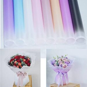 OUKEYI 40 Counts /8Colors matte paper flower Frosted Paper Translucent Waterproof Floral Wrapping Paper，Florist Bouquet Supplies,DIY Crafts,Gift Packaging or Gift Box PackagingPaper 22.8x22.8Inch