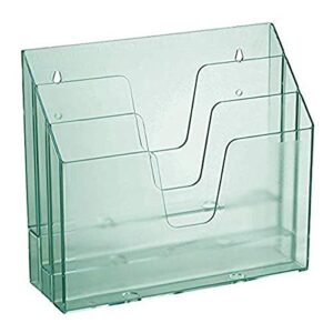 acrimet horizontal triple file folder holder organizer (clear green color)