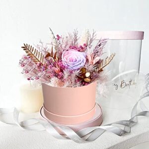 Aberido Pink Gift Boxes with Lids Set of 4 Luxury Nesting Gift Boxes with Window Round Gift Box for Women or Men Perfect for Creating Exquisite DIY Gifts