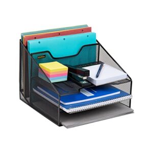 mind reader desk mesh organizer storage, 5 compartment, black