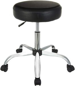amazon basics multi-purpose drafting spa bar stool with wheels – black