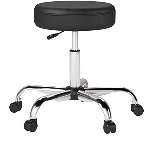 Amazon Basics Multi-Purpose Drafting Spa Bar Stool with Wheels - Black