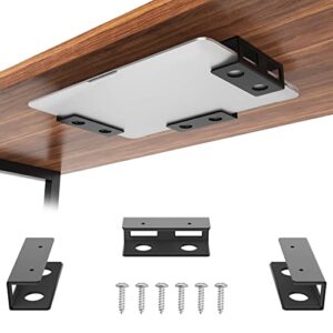 gome under desk laptop mount metal bracket with felt board to protect your laptop, under desk laptop tray holder desk shelf with screws to enhanced stability