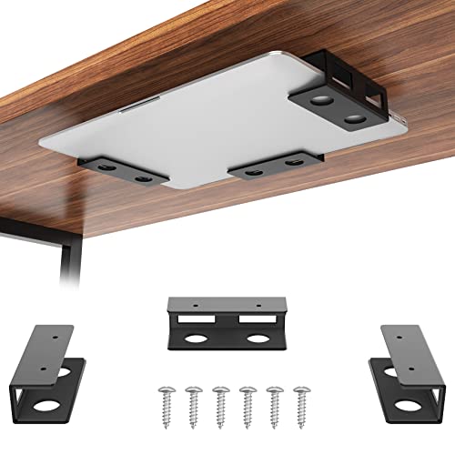 GOME Under Desk Laptop Mount Metal Bracket with Felt Board to Protect Your Laptop, Under Desk Laptop Tray Holder Desk Shelf with Screws to Enhanced Stability