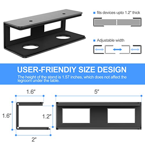 GOME Under Desk Laptop Mount Metal Bracket with Felt Board to Protect Your Laptop, Under Desk Laptop Tray Holder Desk Shelf with Screws to Enhanced Stability