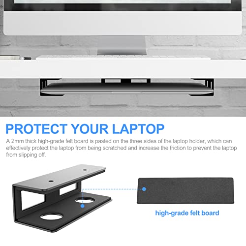 GOME Under Desk Laptop Mount Metal Bracket with Felt Board to Protect Your Laptop, Under Desk Laptop Tray Holder Desk Shelf with Screws to Enhanced Stability