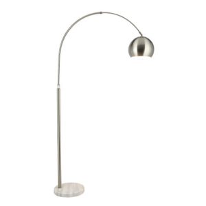 vonluce modern arc floor lamp with 360° rotatable hanging shade, adjustable nickel standing reading light with marble base, contemporary arch metal pole task lamp for living room couch sofa, 70 inch