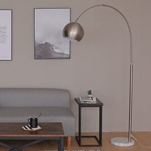 VONLUCE Modern Arc Floor Lamp with 360° Rotatable Hanging Shade, Adjustable Nickel Standing Reading Light with Marble Base, Contemporary Arch Metal Pole Task Lamp for Living Room Couch Sofa, 70 Inch