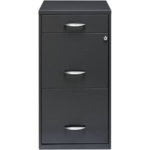 Space Solutions 3 Drawer Metal File Cabinet with Pencil Drawer Charcoal