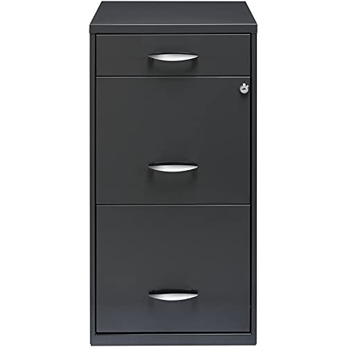 Space Solutions 3 Drawer Metal File Cabinet with Pencil Drawer Charcoal