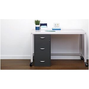 Space Solutions 3 Drawer Metal File Cabinet with Pencil Drawer Charcoal