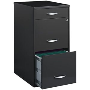 Space Solutions 3 Drawer Metal File Cabinet with Pencil Drawer Charcoal