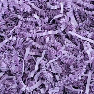 crinkle cut paper shred filler (2 lb) for gift wrapping & basket filling – lavender | magicwater supply