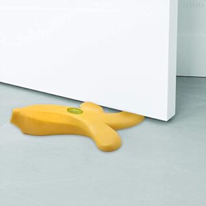 Banana Door Draft Stopper Wedge - Novelty Funny Door Stops Fruit-Shaped Cute Door Stop - Door Wedge Stopper - Rubber Banana Door Stoppers for Bottom of Door Stoppers Floor for Home, Office or Hotel