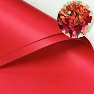 xichen 20 sheets/korean style waterproof colors flower wrapping paper,florist bouquet paper,diy crafts,gift wrapping paper ouya paper58 x 58cm/22.8x 22.8 inch (red)