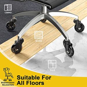 Office Chair Wheels，Heavy Duty Casters Set of 5,Caster Wheels 3 Inch, Suitable for All Floors (Carpet, Hardwood), Rubber Replacement Casters That Most Computer Chairs, Game Chairs,Desk Chairs Can Use