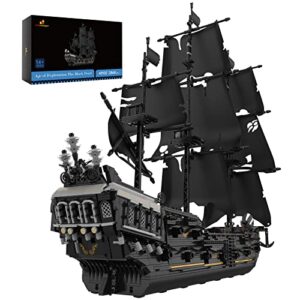jmbricklayer black pirate ship model building sets, mysterious pirate toys building kits, collectible model ship building blocks, cool pirate ship toy, gifts for boys teens collectors (2868 pieces)