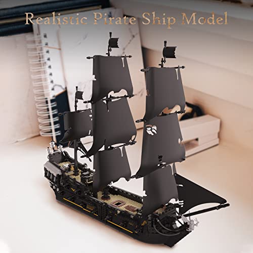 JMBricklayer Black Pirate Ship Model Building Sets, Mysterious Pirate Toys Building Kits, Collectible Model Ship Building Blocks, Cool Pirate Ship Toy, Gifts for Boys Teens Collectors (2868 Pieces)