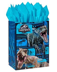 american greetings 13″ large birthday gift bag with tissue paper, jurassic world (1 bag, 6-sheets)