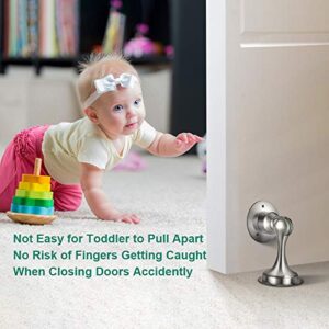 Door Stopper, 2 Pack Magnetic Door Stops Catch, Door Magnetic Catch Stainless Steel, No Need to Drill - 3M Double-Sided Adhesive Tape, Keep Your Door Open, 2 Pack for Wide Doors