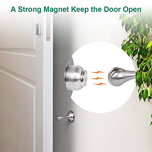 Door Stopper, 2 Pack Magnetic Door Stops Catch, Door Magnetic Catch Stainless Steel, No Need to Drill - 3M Double-Sided Adhesive Tape, Keep Your Door Open, 2 Pack for Wide Doors