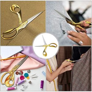 Fabric Scissors, 10 Inch Sewing Scissors, Professional Leather Craft Tailor Scissors, Comfortable Golden Frosted Handles, Heavy Duty Scissors for Fabric Leather Cutting (Gold)