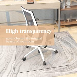 Natsukage Glass Chair Mat 36" x 36" 1/6" Thick Tempered Glass Office Chair Mats Desk Chair Mat for Carpet or Hardwood Floor Computer Chair Mat Floor Protector(Transparent)