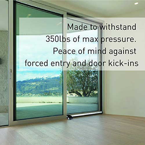 SECURITYMAN 2-in-1 Door Security Bar with Alarm & Sliding Door Stopper Security Bar with 120db Loud Alert Siren - Durable & Rugged Iron, (Protects Against Scratches), White 2021 Model (SECURITYBARS)