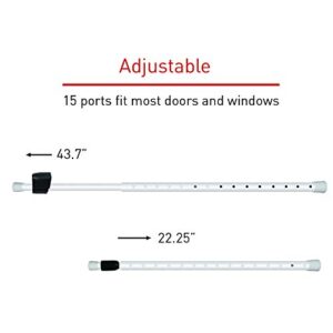 SECURITYMAN 2-in-1 Door Security Bar with Alarm & Sliding Door Stopper Security Bar with 120db Loud Alert Siren - Durable & Rugged Iron, (Protects Against Scratches), White 2021 Model (SECURITYBARS)