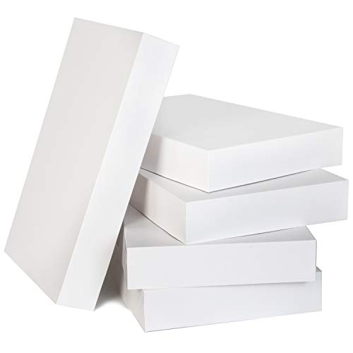 JOYIN 12 PCS White Large Gift Boxes 17" x 11" x 2.4" Cardboard Shirt Boxes with Lids for Sweaters, Robes for Christmas, Holiday, Xmas, Father's Day, Birthdays Gift Wrapping