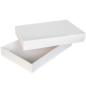 JOYIN 12 PCS White Large Gift Boxes 17" x 11" x 2.4" Cardboard Shirt Boxes with Lids for Sweaters, Robes for Christmas, Holiday, Xmas, Father's Day, Birthdays Gift Wrapping