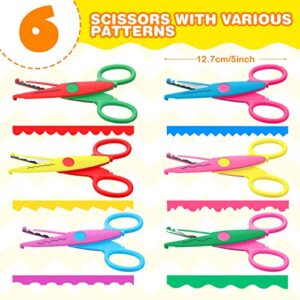 24 Pack Craft Scissors Decorative Edge Bulk 5 Inch Zig Zag Scissor for Kids Teachers Paper Scrapbooking Design School Supplies Wave Lace Edge Cutters