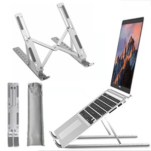 vancold portable laptop stand, ergonomic aluminum laptop mount stand, detachable laptop riser notebook holder stand compatible with macbook , dell, lenovo more 10-15.6″ laptops-silver