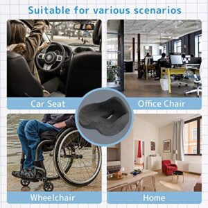100% Memory Foam Seat Cushion for Office Chair-Coccyx seat Cushion-Pressure Relief Seat Cushion for Long Sitting Hours on Office/Home Chair, Car, Wheelchair(Gray)