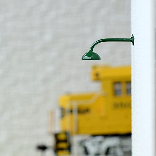 10pcs Model Railway Train Lamp Post Street Bright Warm Lights OO/HO Gauge LED Wall Lights Model Street Lamps Railway Lamp Posts 3V 20mA (Bottle Green)