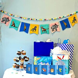BEISHIDA Small Gift Bags Party Favor Bags Paper Gift Bags Blue Gift Bags with Handles Birthday Gift bags (6.5 x 4.5 x 2.5 Inch, 20PCS)
