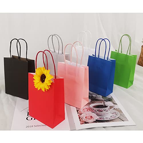 BEISHIDA Small Gift Bags Party Favor Bags Paper Gift Bags Blue Gift Bags with Handles Birthday Gift bags (6.5 x 4.5 x 2.5 Inch, 20PCS)