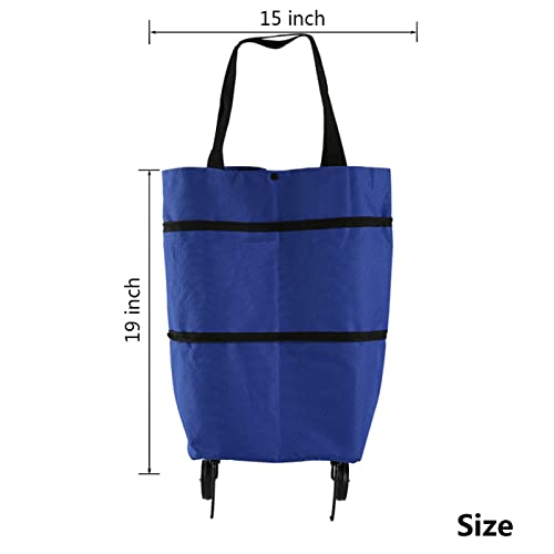 600D Oxford Cloth Folding Shopping Cart/ Rolling Utility Cart/ Retractable Shopping cart/ Car Organizer Cart Shopping Bag Satchel Carry Bag